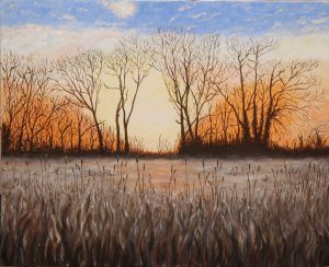 Stanwell Moor Early Morning painting by Arne Barker