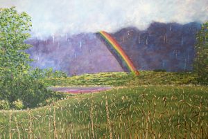 Storm at Whetham painting by Arne Barker