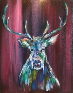 Stag painting by Arne barker