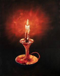 Candle Oil painting on 16 x 20" stretched canvas