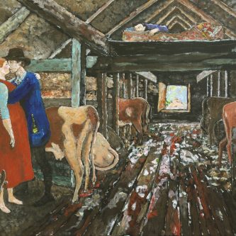 Barn courtship interpretation painting by Arne Barker